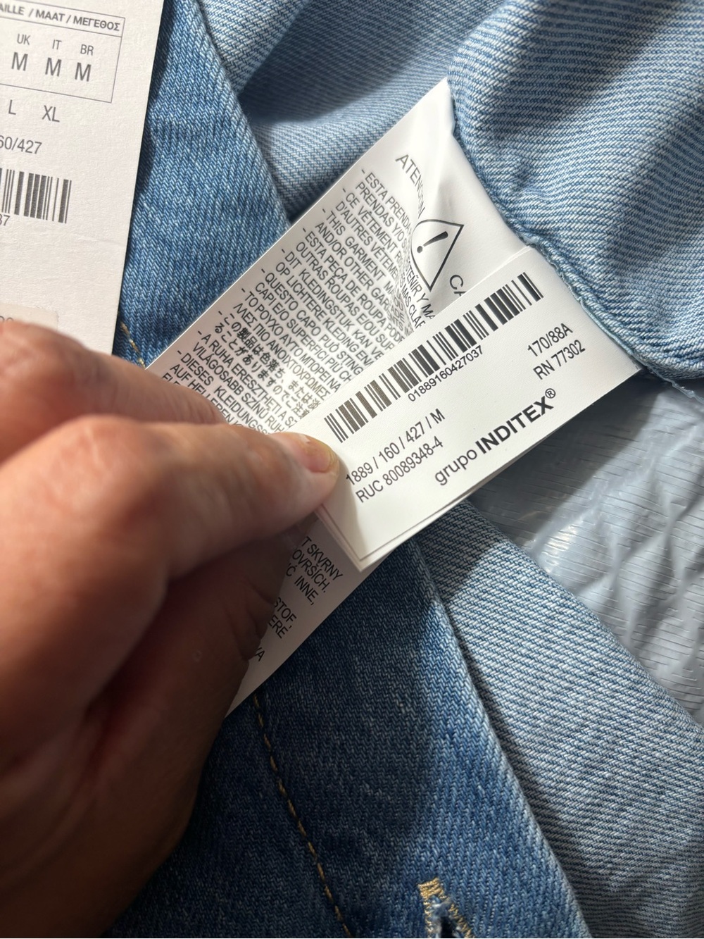 Zara Light Blue Cropped Denim Jacket - Picture 4 of 5